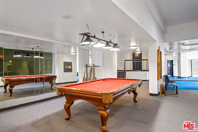 recreation room featuring pool table