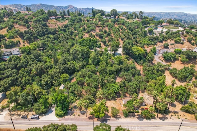 aerial view with a mountain view