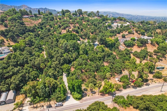 drone / aerial view with a mountain view