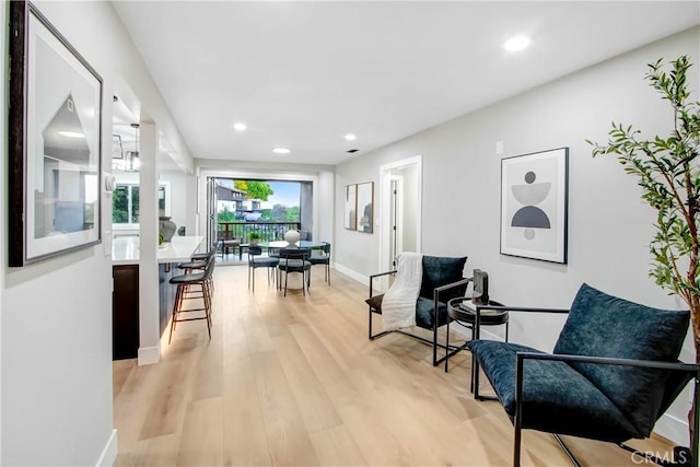 interior space with light wood-type flooring