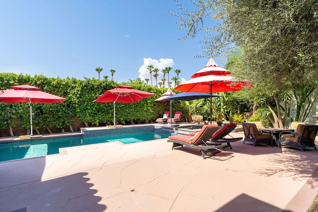 view of pool with a patio area