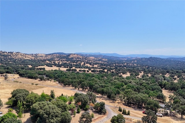 bird's eye view with a mountain view