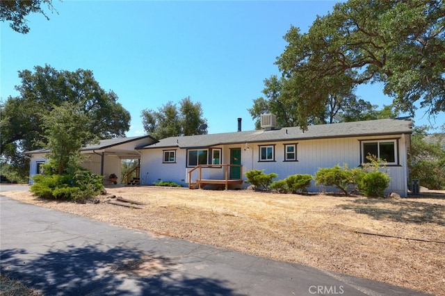 single story home with central air condition unit