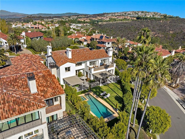 aerial view featuring a mountain view