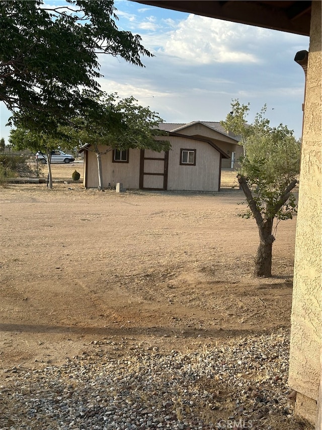 exterior space with an outdoor structure