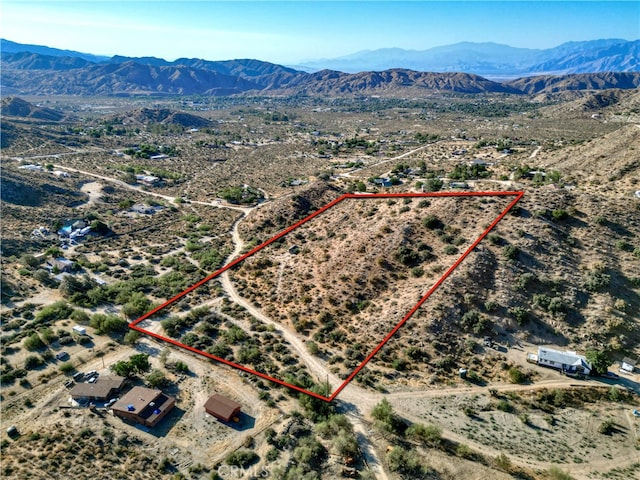 drone / aerial view with a mountain view