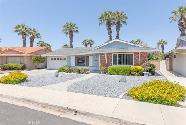 single story home with a garage