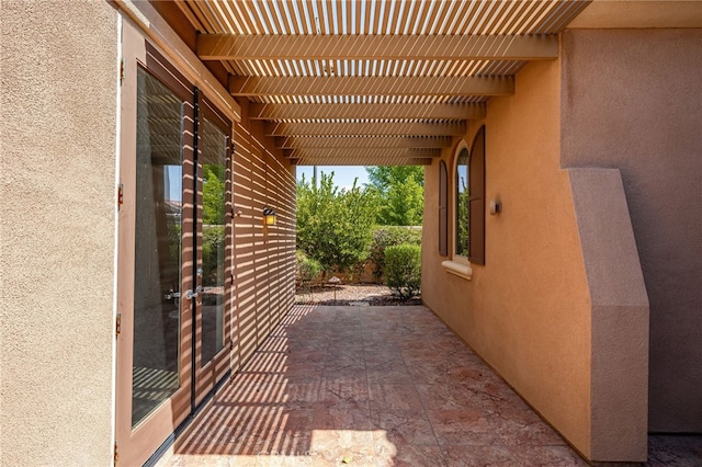 view of patio / terrace featuring a pergola