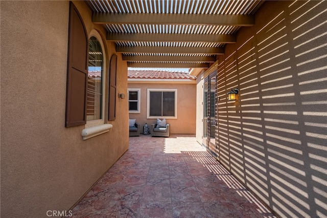 view of patio with a pergola