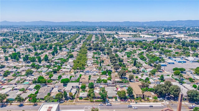 drone / aerial view with a mountain view