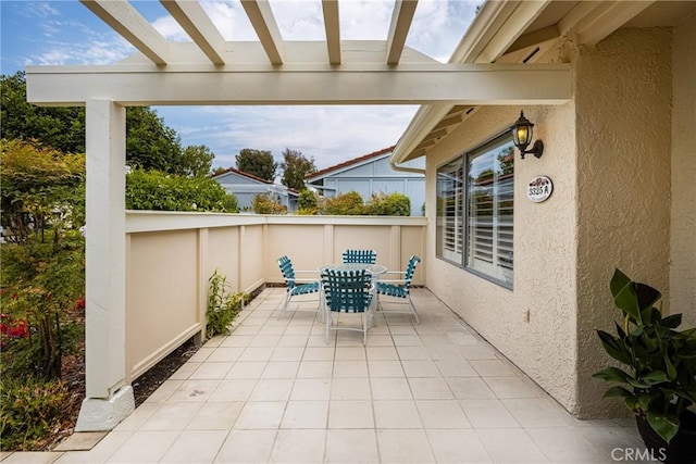 view of patio with a pergola