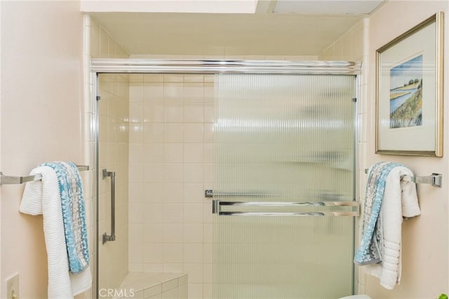 full bathroom featuring a shower stall