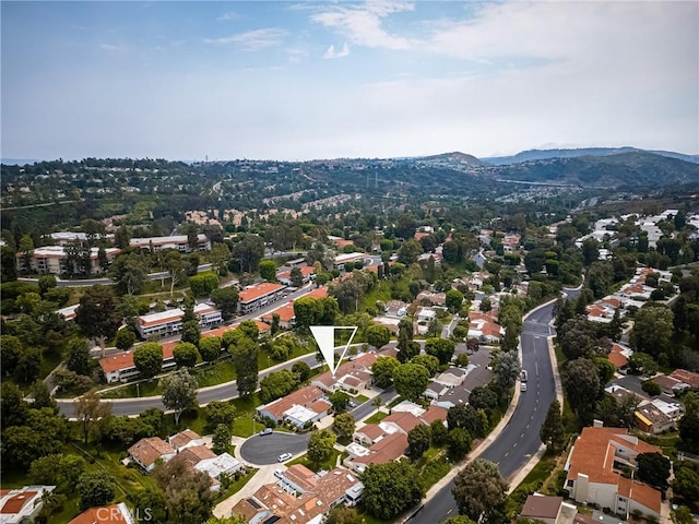 aerial view with a residential view and a mountain view