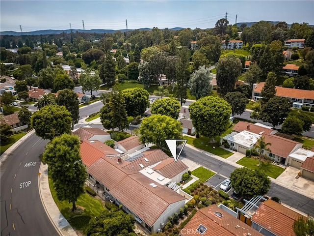 drone / aerial view with a residential view