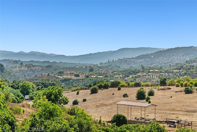 property view of mountains with a rural view