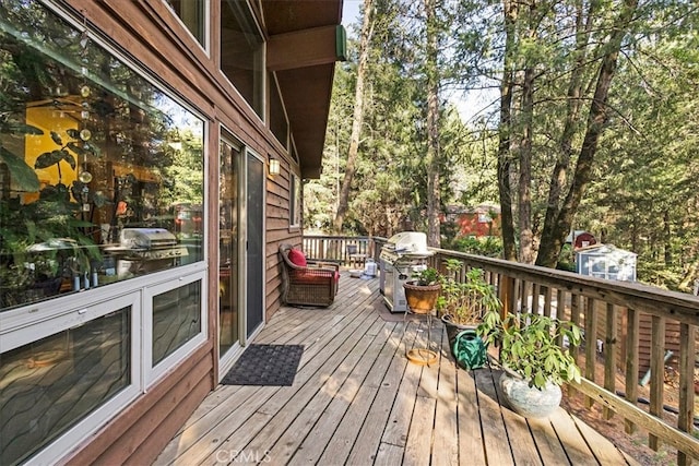 view of wooden deck
