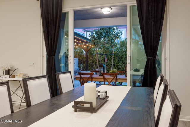 dining room with wood-type flooring