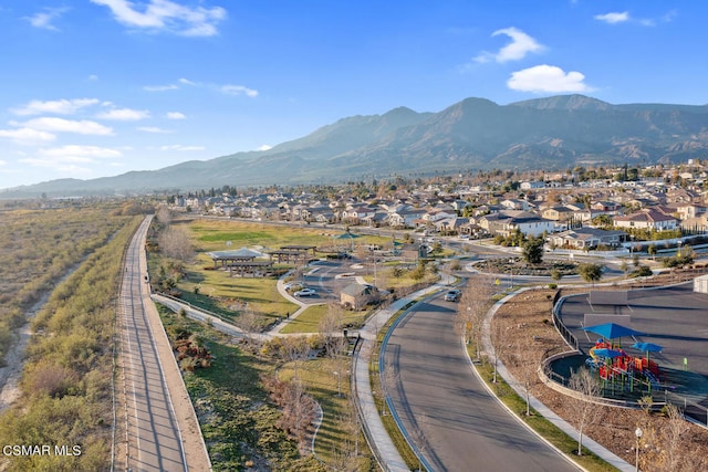 bird's eye view featuring a mountain view