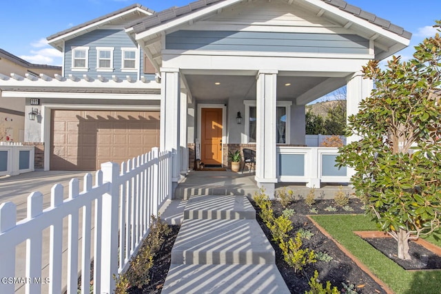 view of front of home featuring a garage