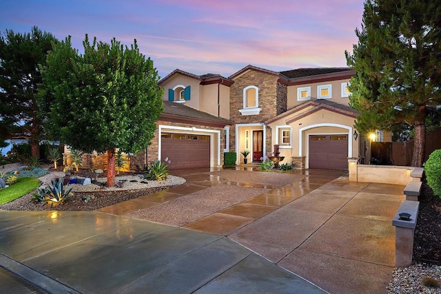 view of front facade with a garage