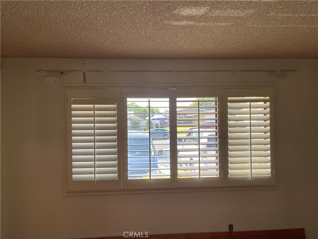 room details with a textured ceiling