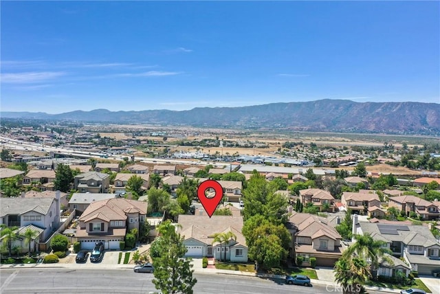 aerial view featuring a mountain view