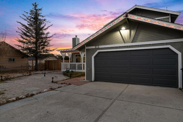 view of front of property featuring a garage