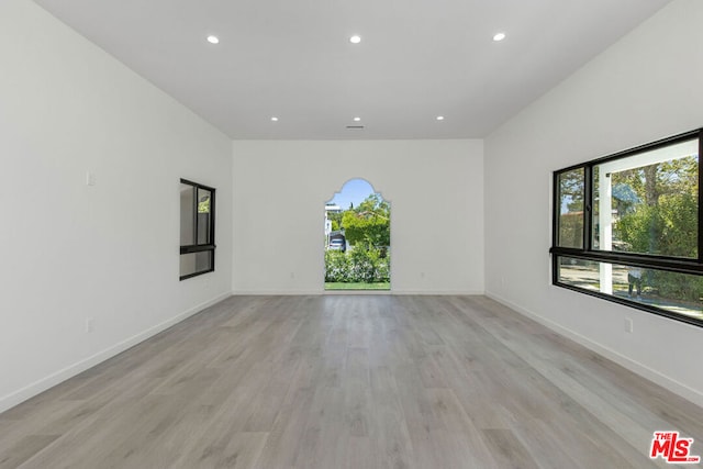 empty room featuring light wood-type flooring