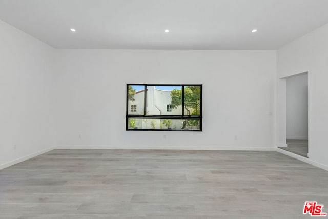 empty room featuring light wood-type flooring