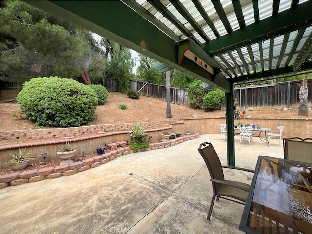 view of patio with a pergola