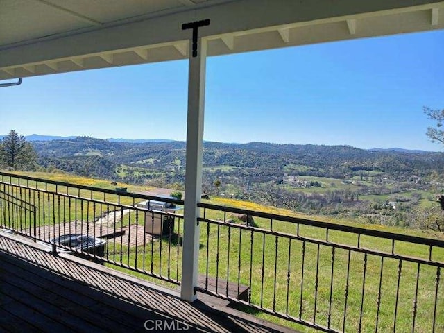 balcony with a mountain view