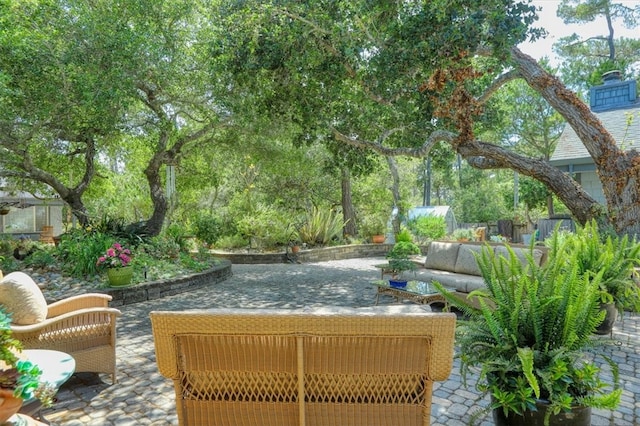 view of patio / terrace with an outdoor living space