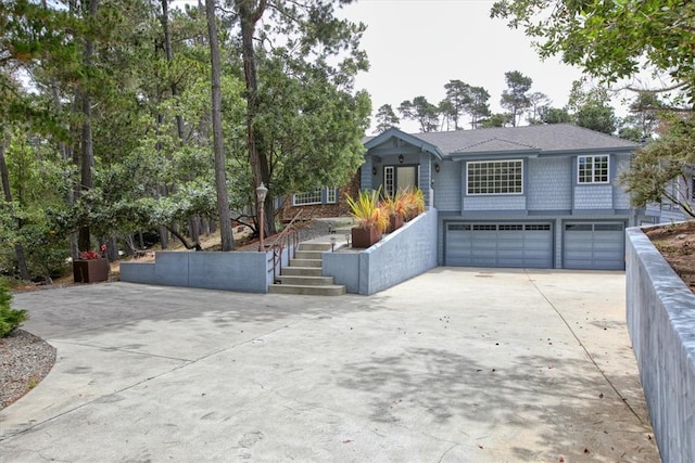 front facade with a garage