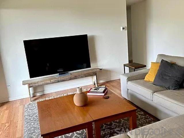 living room featuring light hardwood / wood-style flooring