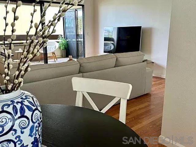 living room featuring wood-type flooring