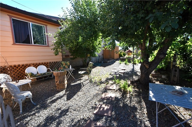 view of yard with a patio area