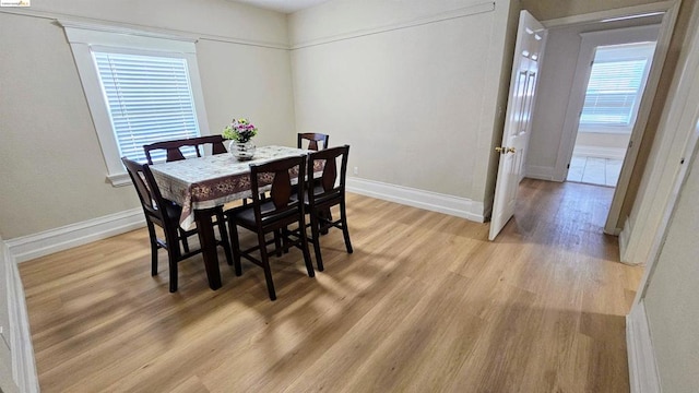 dining room featuring light hardwood / wood-style floors