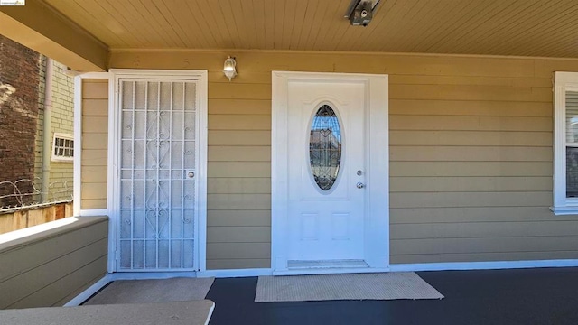 view of doorway to property