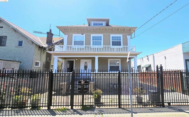 italianate home with covered porch