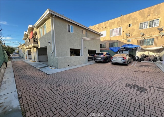 exterior space featuring a garage