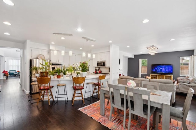 dining room featuring dark hardwood / wood-style floors