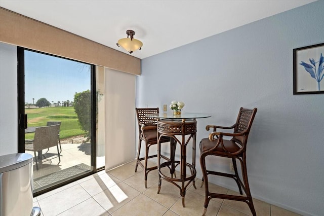 view of tiled dining room