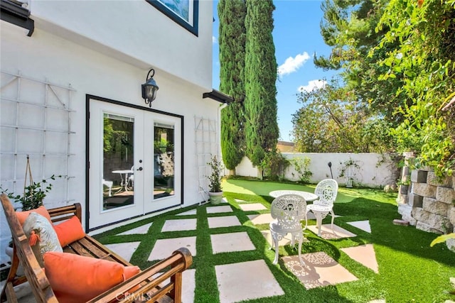 exterior space featuring french doors