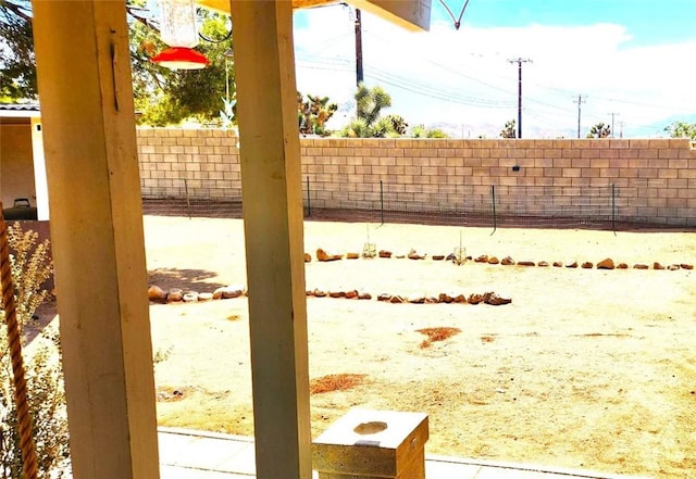 view of yard featuring fence