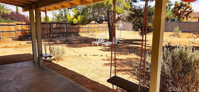 view of patio with a fenced backyard