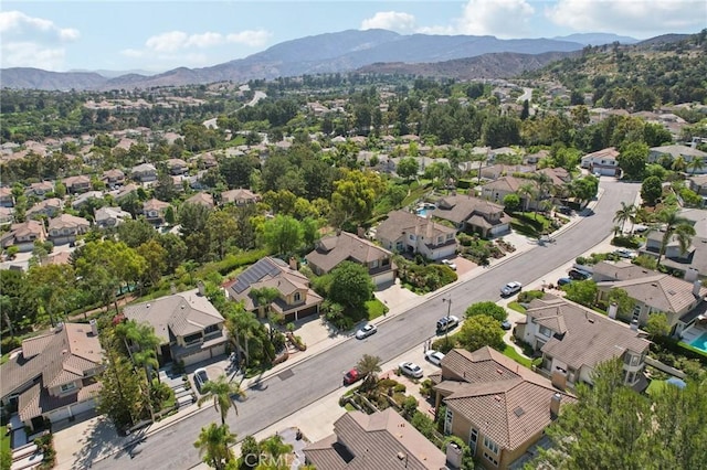 aerial view with a mountain view