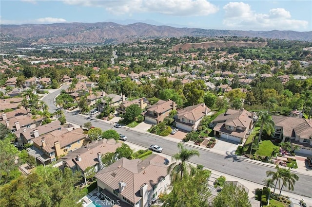 aerial view with a mountain view