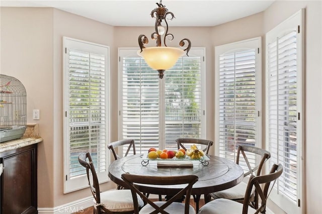 view of dining area