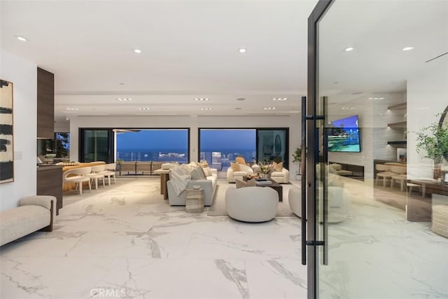 67 Monarch Bay Dr, Dana Point, CA 92629 - living room with recessed lighting and marble finish floor