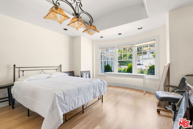 bedroom featuring light hardwood / wood-style flooring